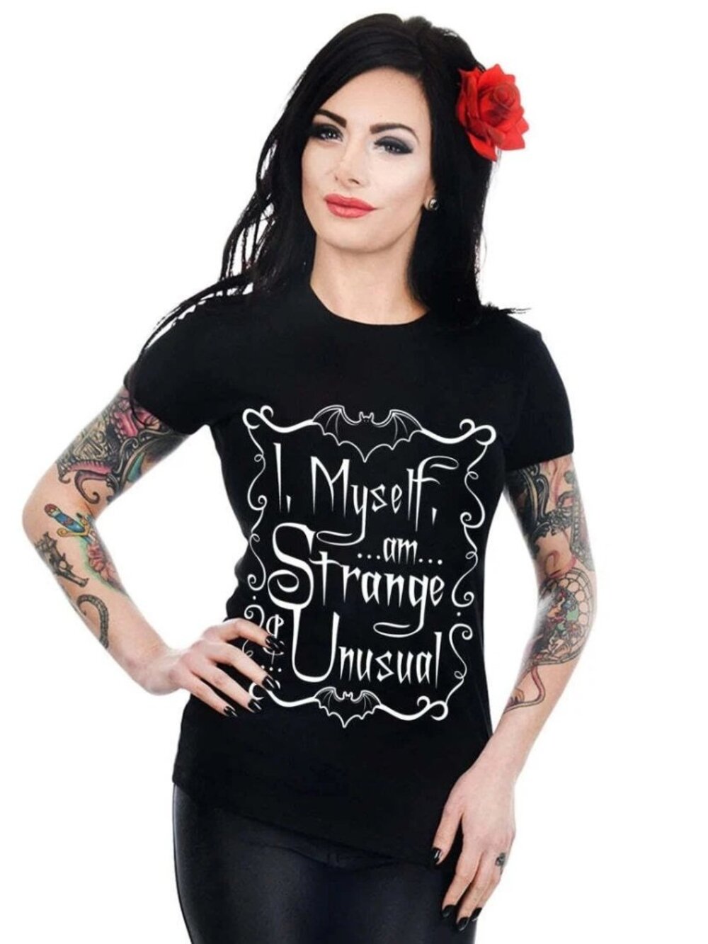 Rare Too Fast I Myself Am Strange & Unusual Babydoll Shirt Top Goth Punk Emo XL